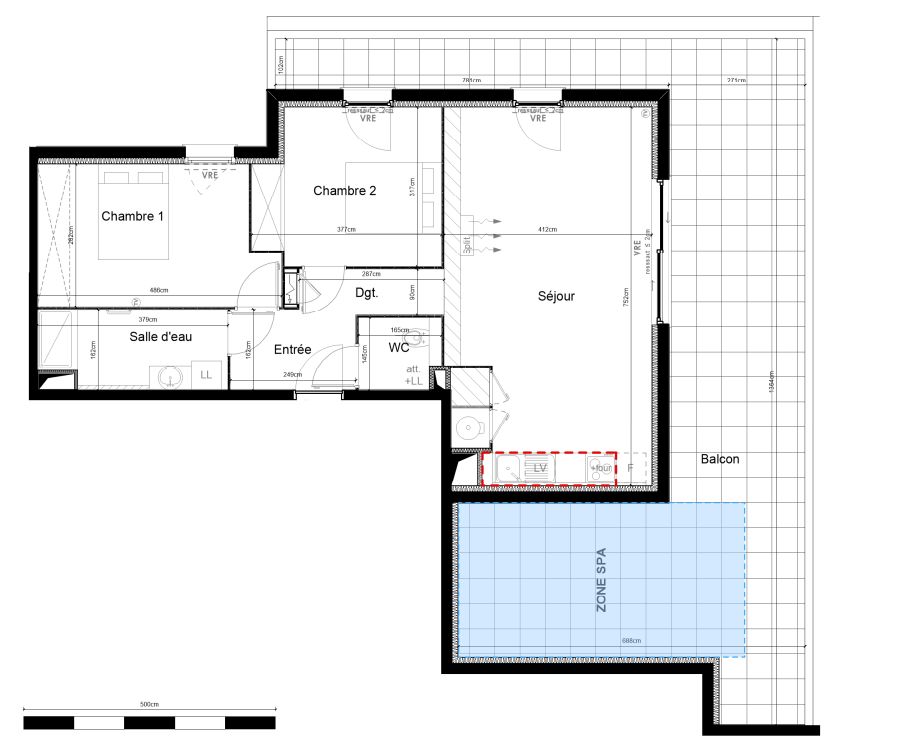 SAUVIAN Appartement  T3, Terrasse 56 m²  exposition Sud, et 2 places de parking 3