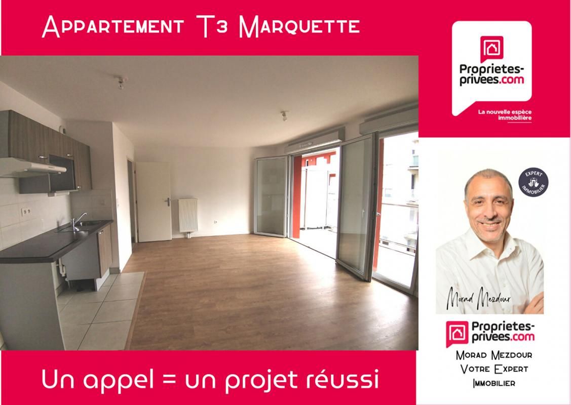 Appartement Marquette Lez Lille 3 pièce(s) 62 m2 balcon 2 Parkings