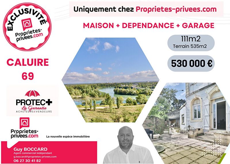 CALUIRE-ET-CUIRE Rhône, Caluire maison  111m2+ Dépendance + Garage Terrain 535m2 1