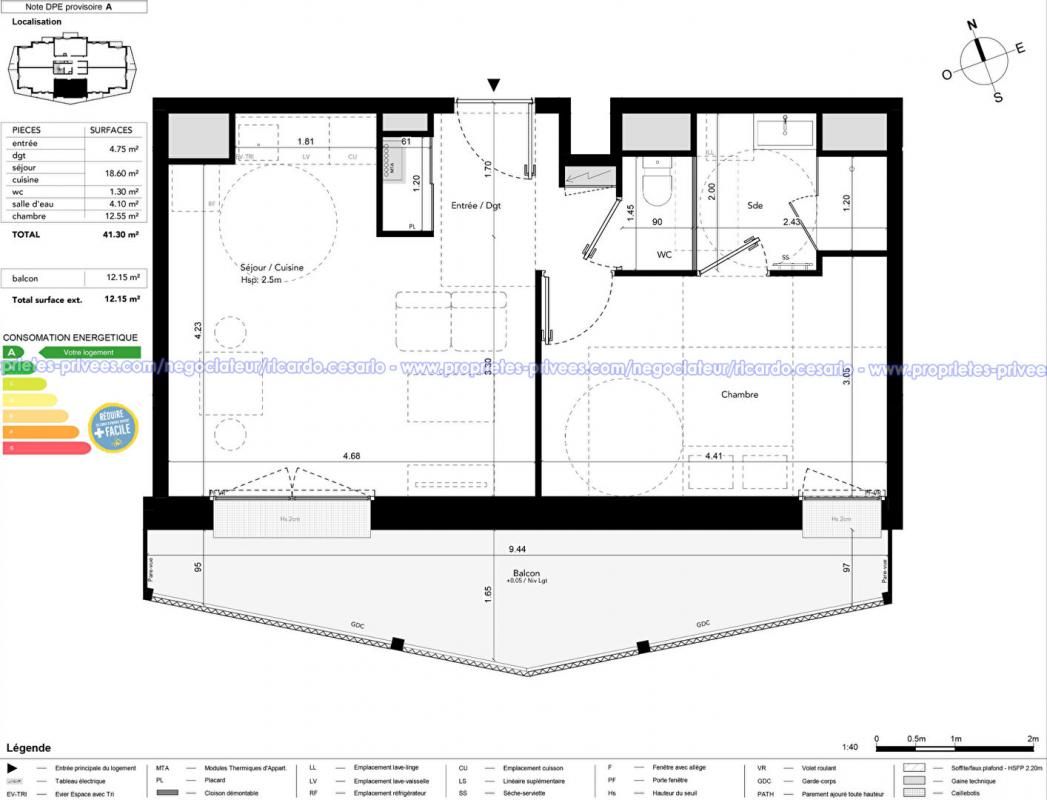 BREST Appartement Brest 2 pièce(s) 41.30 m2 vue mer 2