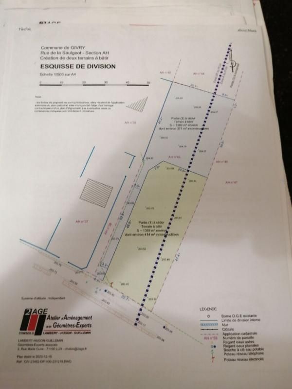 GIVRY Rare Terrain plat  a Givry 1389 m2 3