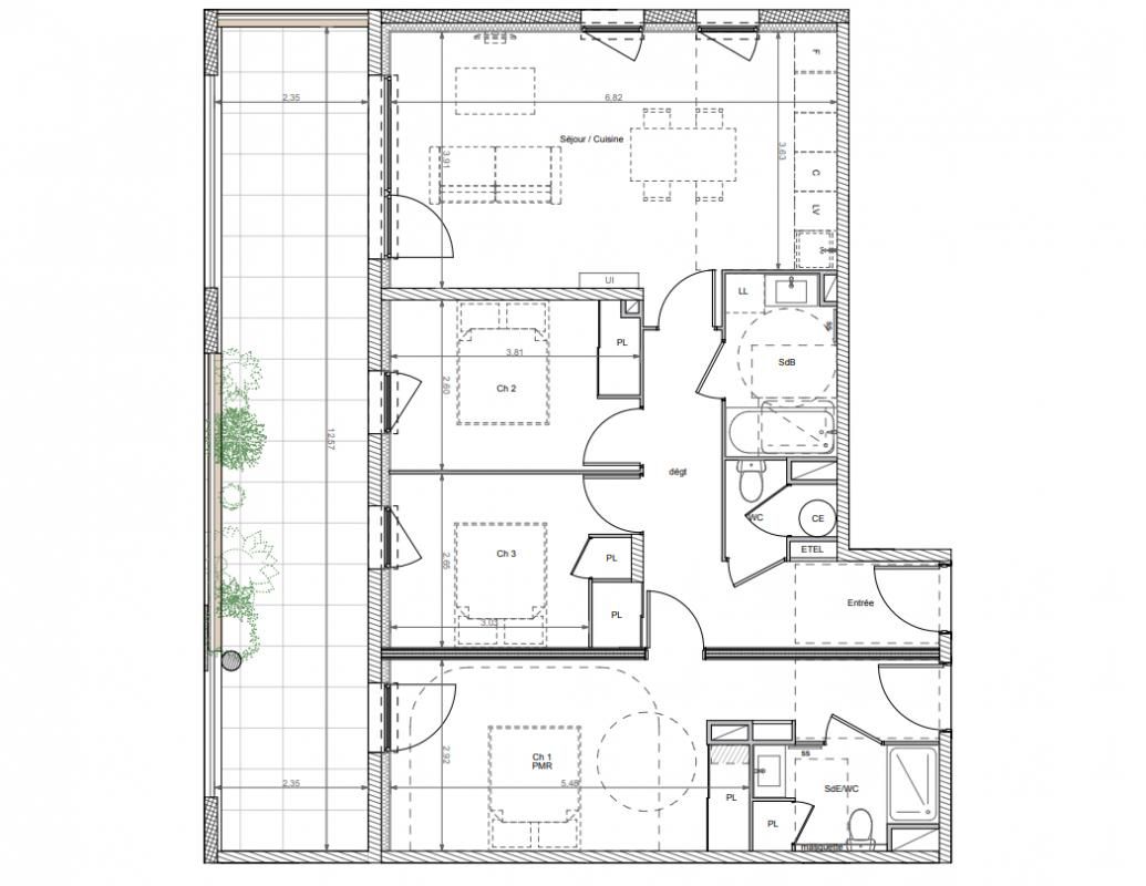 BEZIERS Un habitat tourné vers la nature, T4  de 87 m², avec terrasse exposée Sud 3