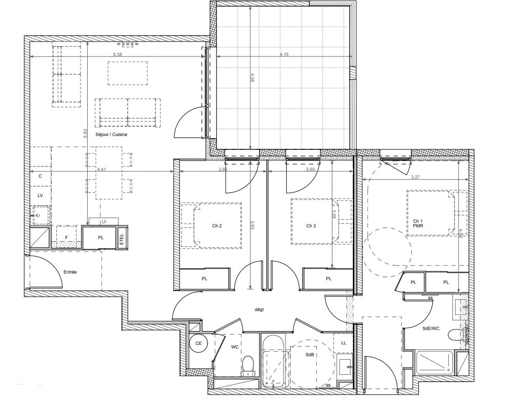 BEZIERS Un habitat tourné vers la nature, T4  de 93 m², avec terrasse 3