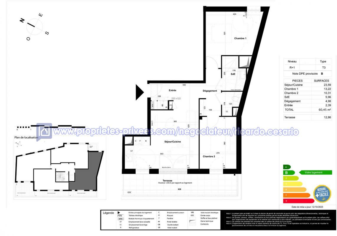 BREST Appartement Brest 3 pièce(s) 60.45 m2 sans vis-à-vis 2