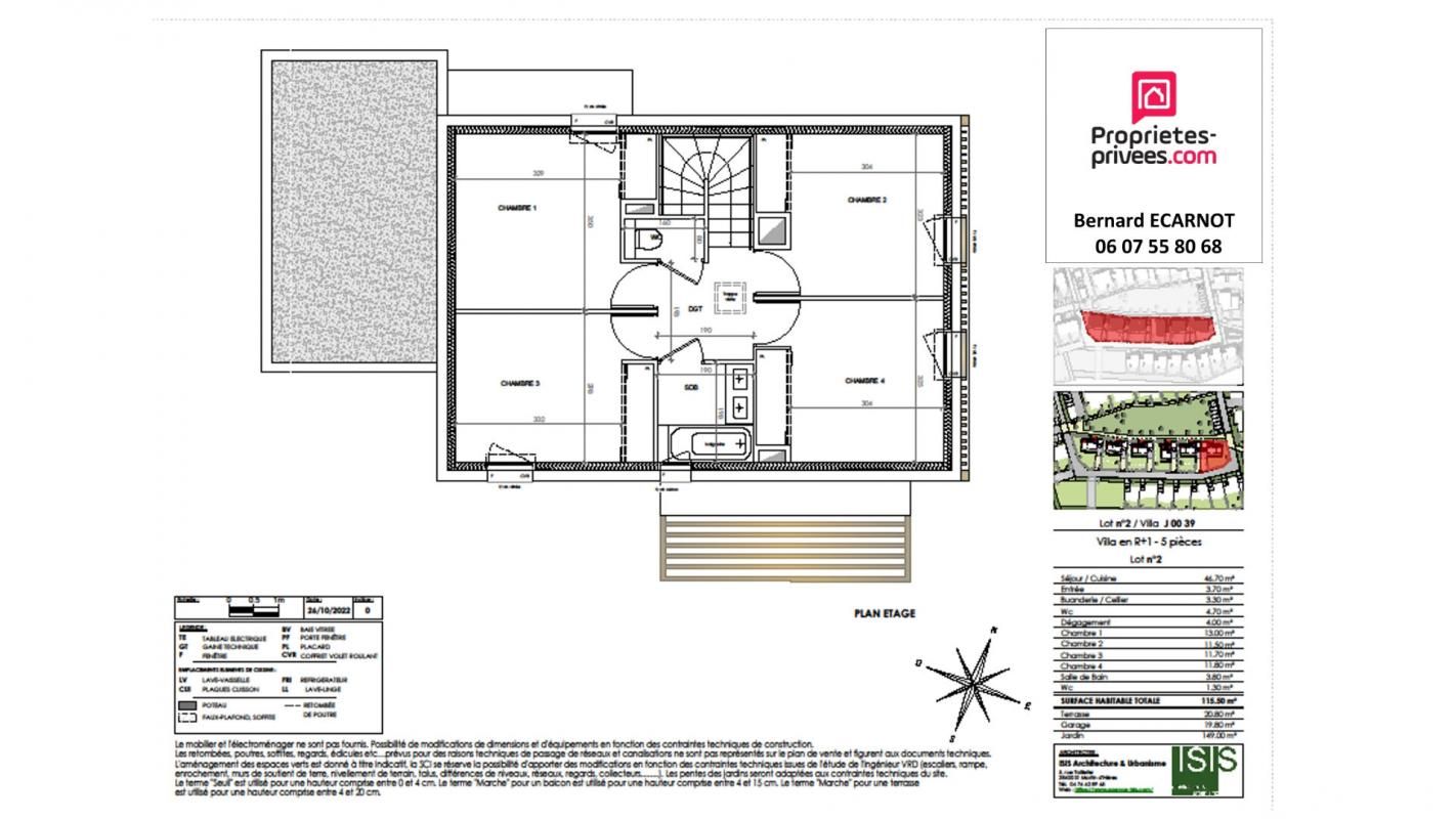 SAINT-PAUL-DE-VARCES Maison neuve R+1 5 pièces - 4 ch et garage 2