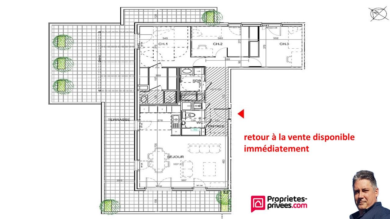 SAINTE-FOY-LES-LYON APPARTEMENT T4  de 100.63 M² avec 78.73 M²  de  Terrasse 1