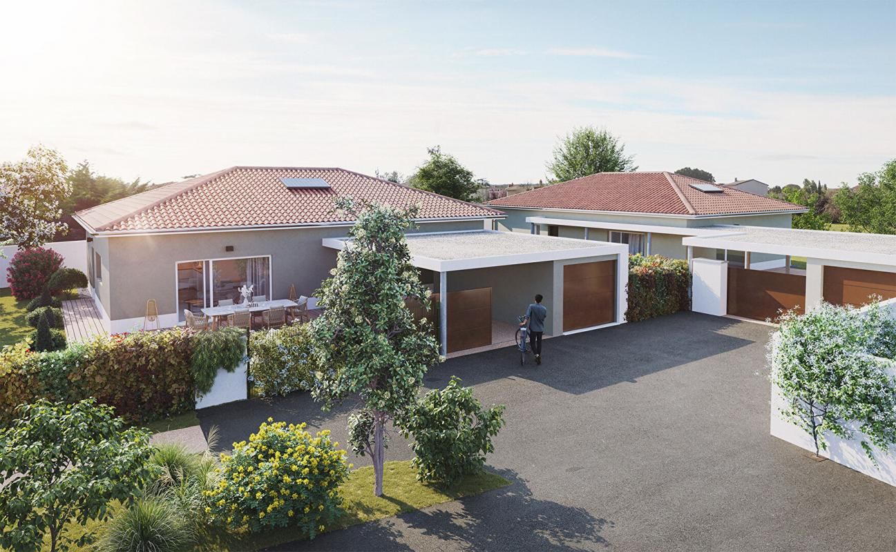 BRUGUIERES 388 000 TTC - MAISON T5 PLAIN PIED - 112m² - JARDIN 255m²+TERRASSE 40m² - 4 chb - 1 GARAGE+1 ABRI VOITURE - DISPONIBLE RAPIDEMENT 3