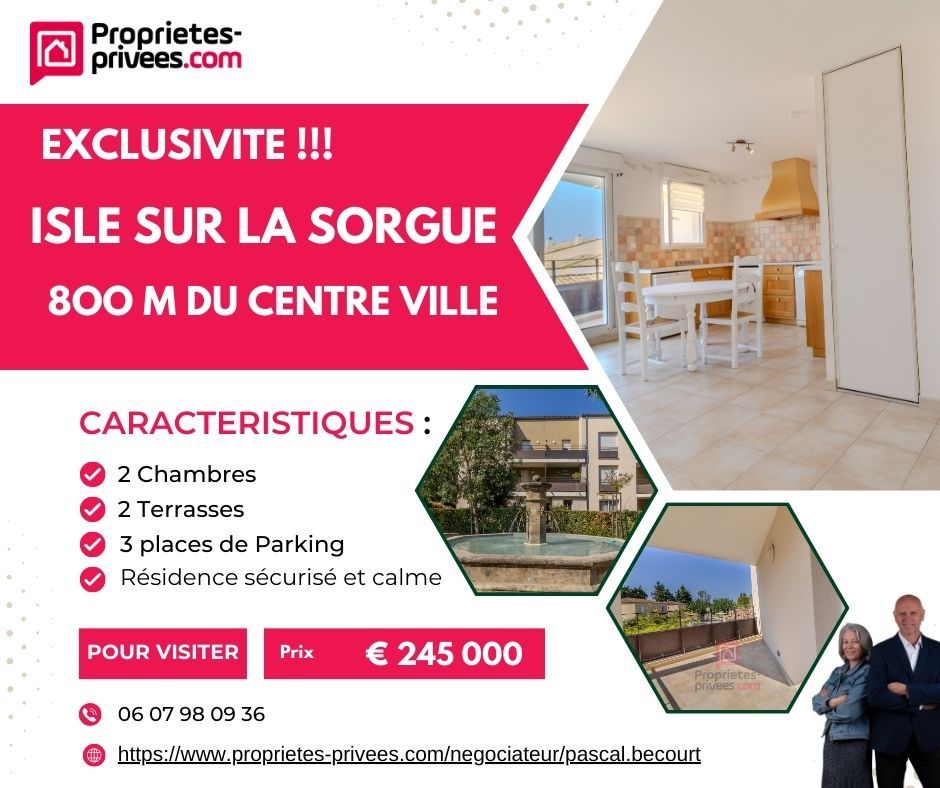 L'ISLE-SUR-LA-SORGUE Appartement sans aucun travaux type 3 à  L Isle Sur La Sorgues 3 pièce(s) 53 m2 1