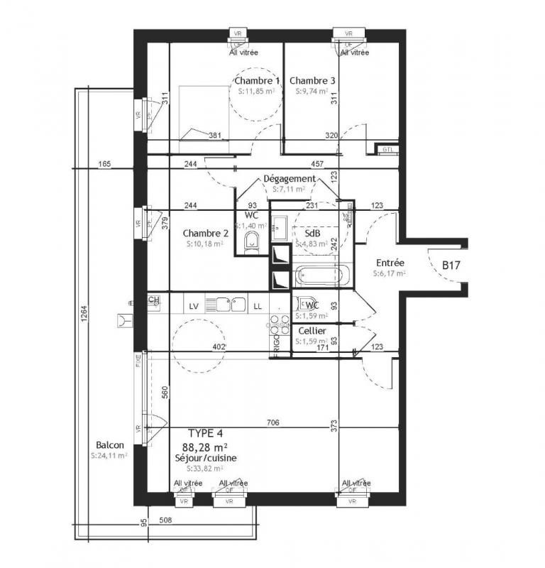 VILLENEUVE-D'ASCQ Appartement 3 chambres 88 m2 à Villeneuve-d'Ascq 4