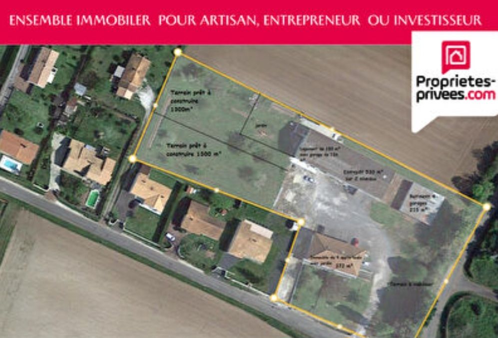 Proche Saintes 17100 idéal ARTISAN, ENTREPRENEUR, INVESTISSEUR  ensemble immobilier1 190 000