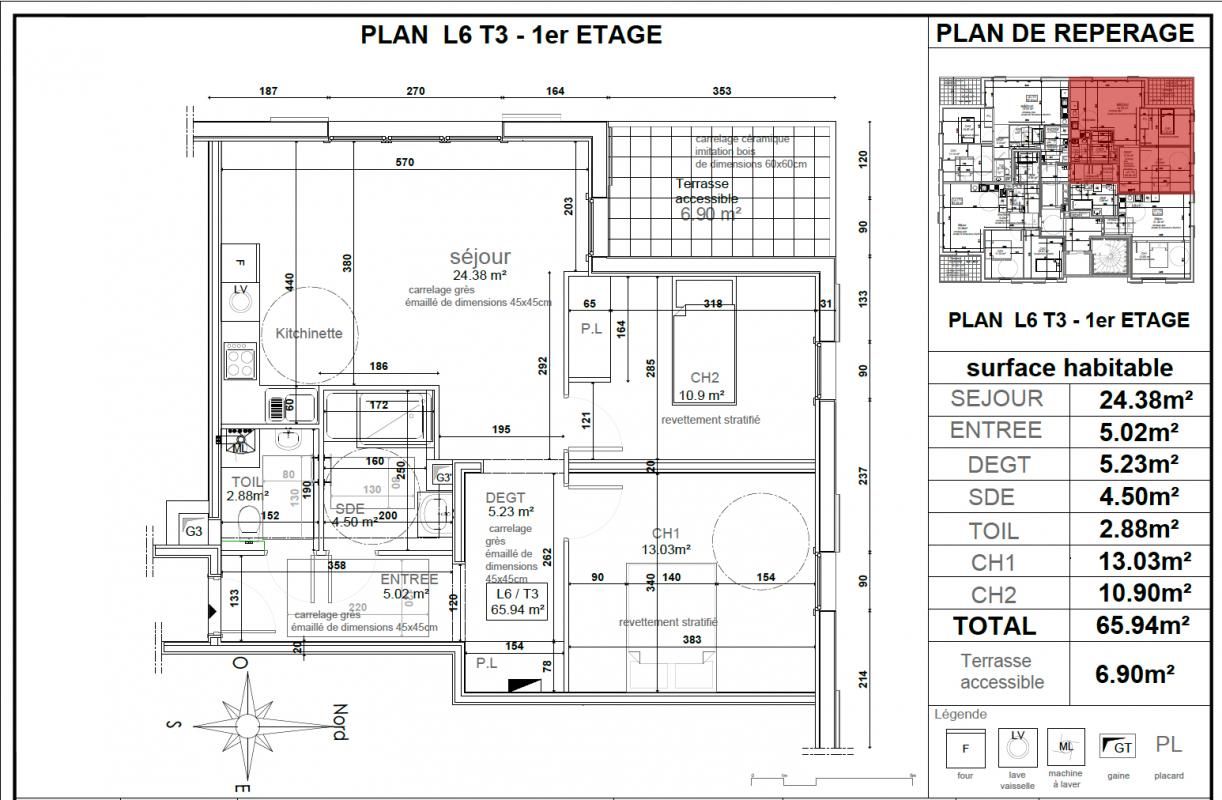 VETRAZ-MONTHOUX Appartement Vetraz Monthoux 3 pièce(s) 65.94 m2 2