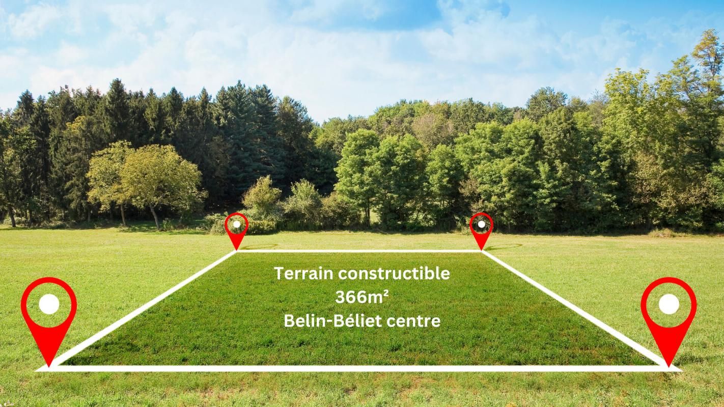 Terrain constructible 366m² Belin-Béliet centre