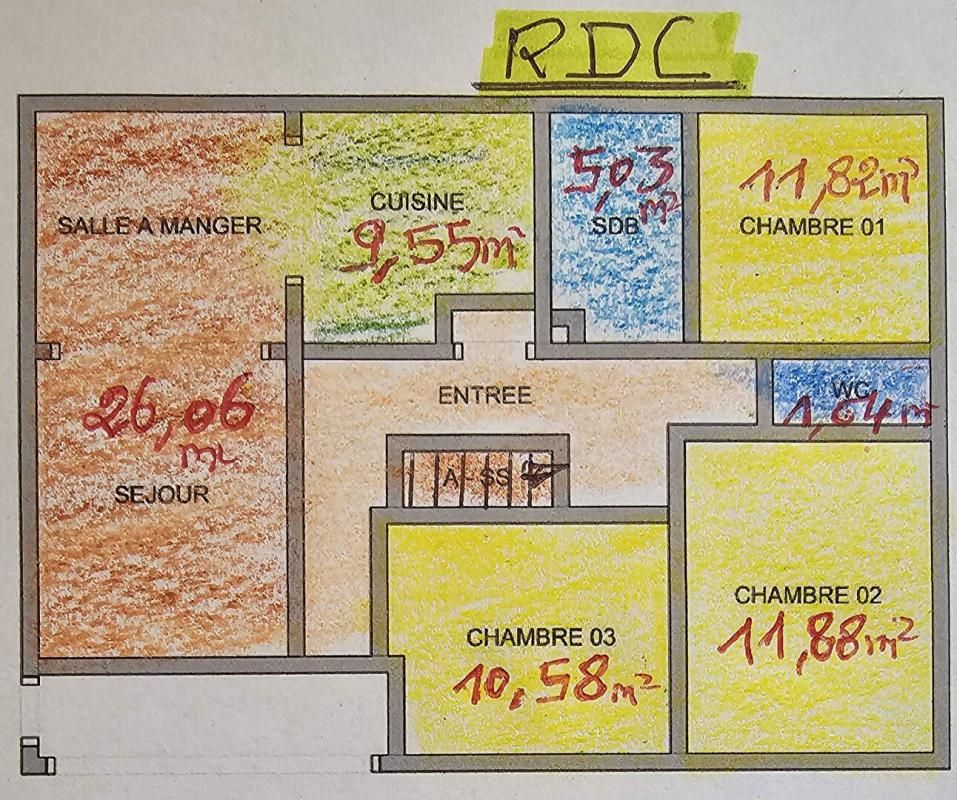 Maison de ville L Aigle 61300 de 7 pièce(s) 118 m2 4 chambres, terrain clos 471 m²