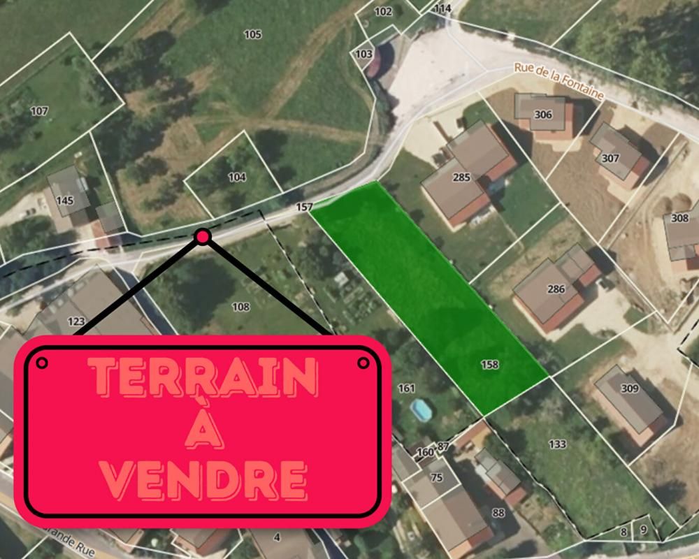 70190 - RECOLOGNE LES RIOZ - Terrain 1496 m² - Prix : 39000  honoraires charge vendeur