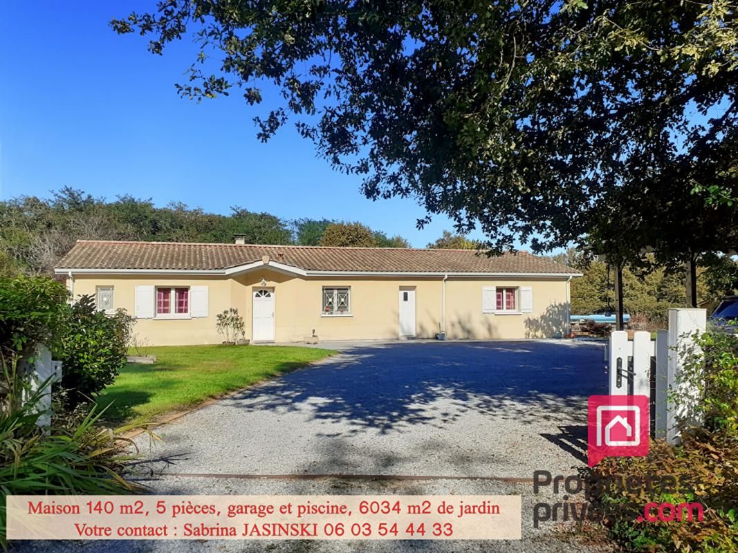 Maison de Plain-Pied 140 m² avec Piscine, Garage et 6000 m² de jardin