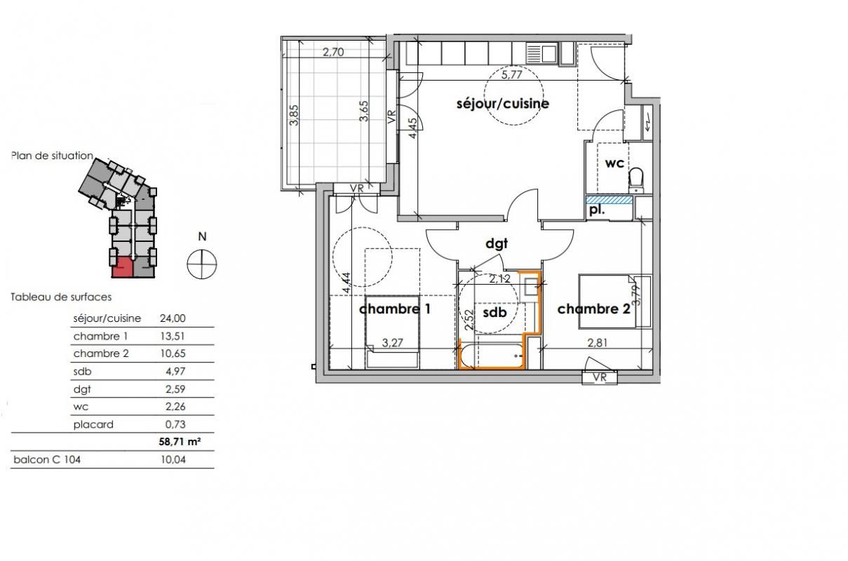 SAUVIAN Savourez le charme méditerranéen. Appartement T3, avec balcon 2