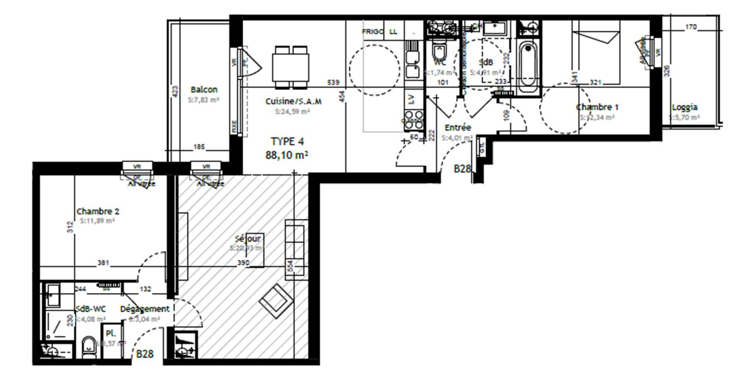 VILLENEUVE-D'ASCQ Appartement 2 chambres 88 m2 à Villeneuve-d'Ascq 4