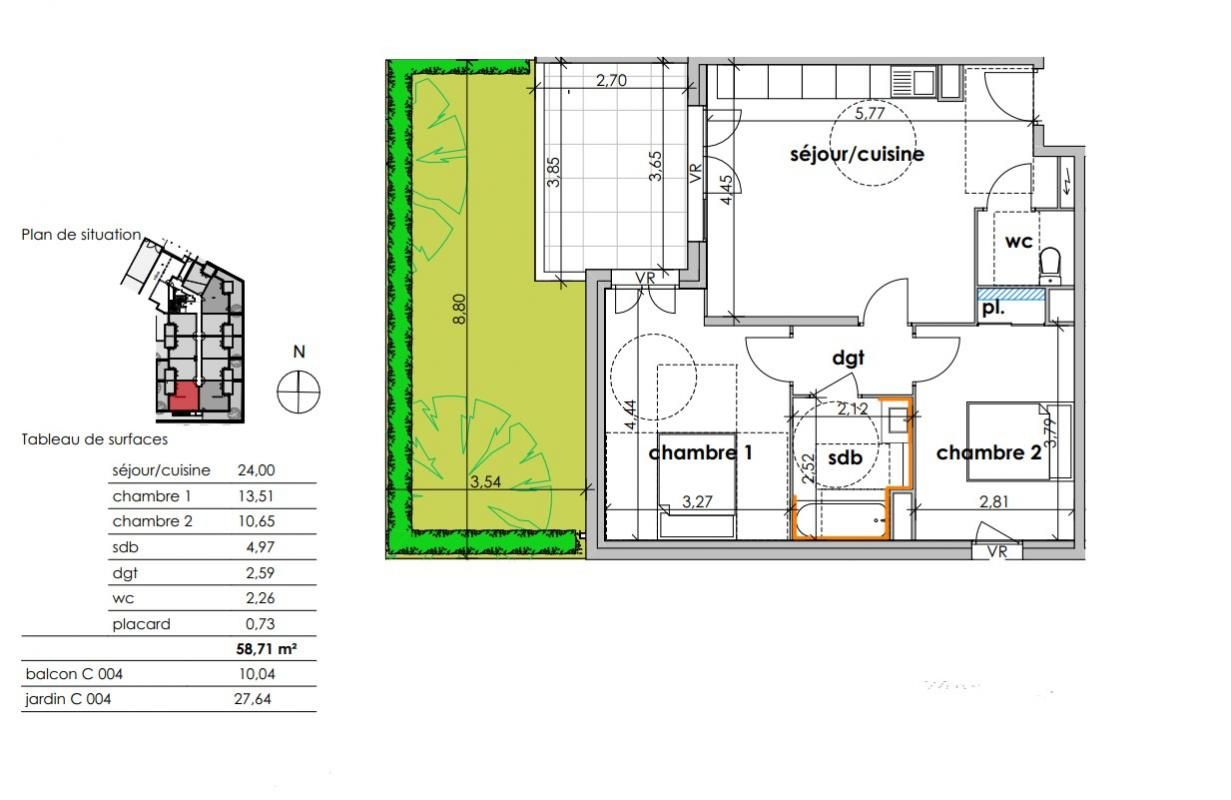 SAUVIAN Savourez le charme méditerranéen. Appartement T3, avec balcon et jardin exposé Ouest 2