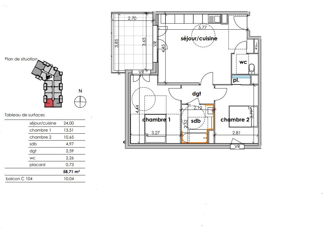 SAUVIAN Savourez le charme méditerranéen. Appartement T3, avec balcon 2