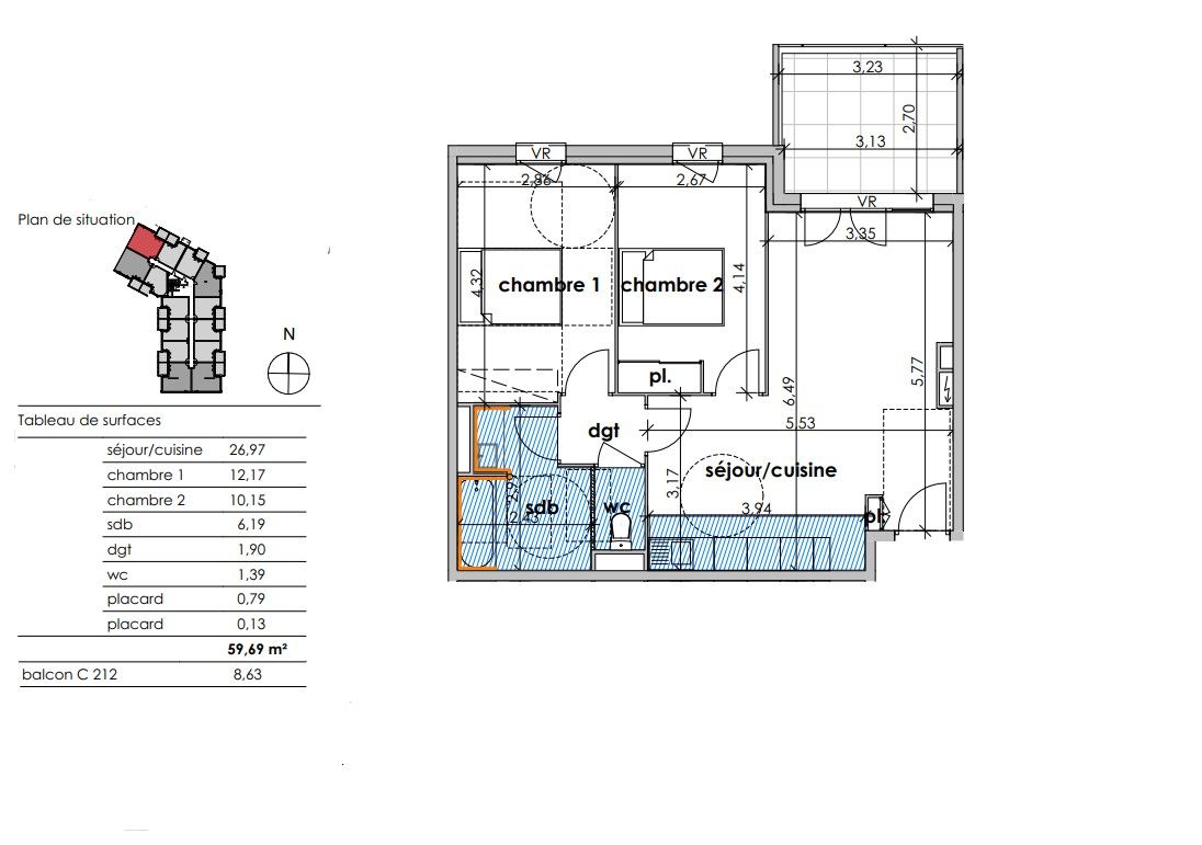 SAUVIAN Savourez le charme méditerranéen. Appartement T3, bacon 2