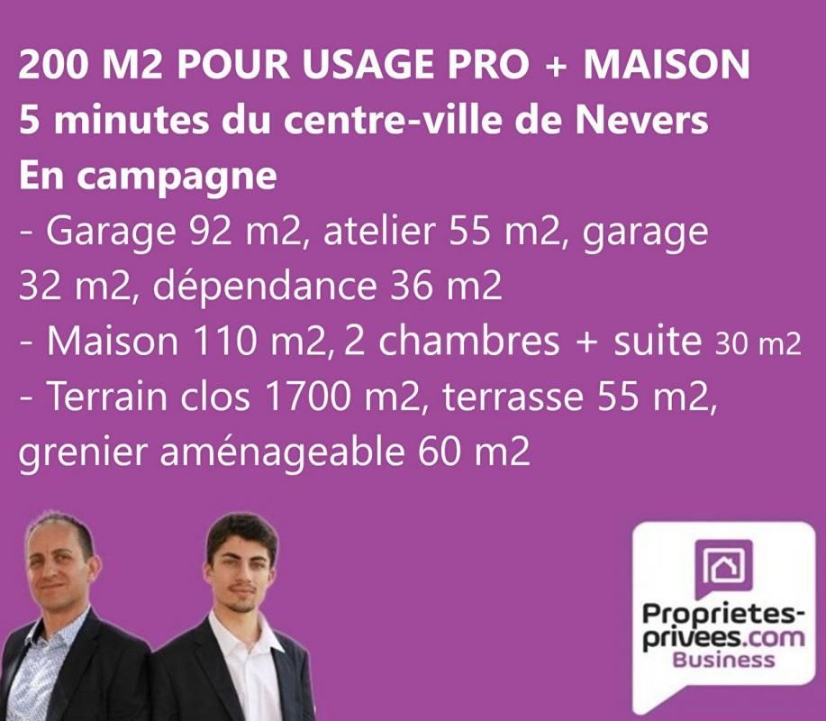 PROCHE NEVERS - 200 M² D'ENTREPOT + MAISON