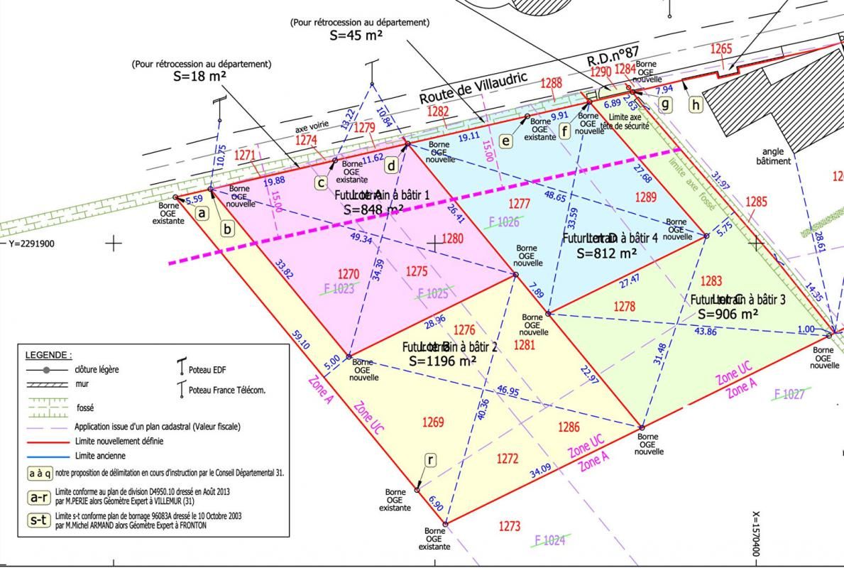 CASTELNAU-D'ESTRETEFONDS À vendre terrain 1196 m2 à Castenau d'Estretefonds 31620 4