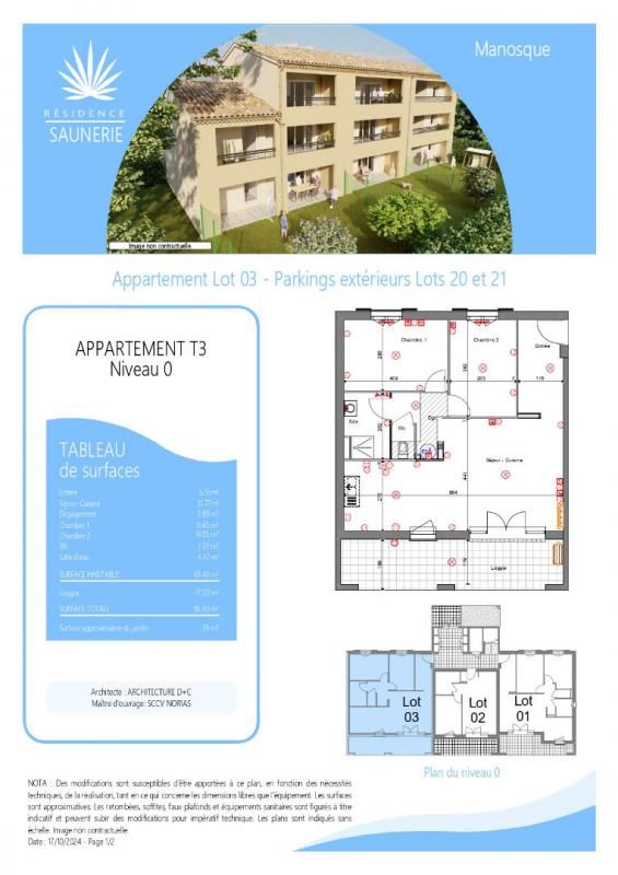 MANOSQUE Appartement avec Jardin Privatif Manosque 3 pièces 69,5m² - 292 000 Euros - 3