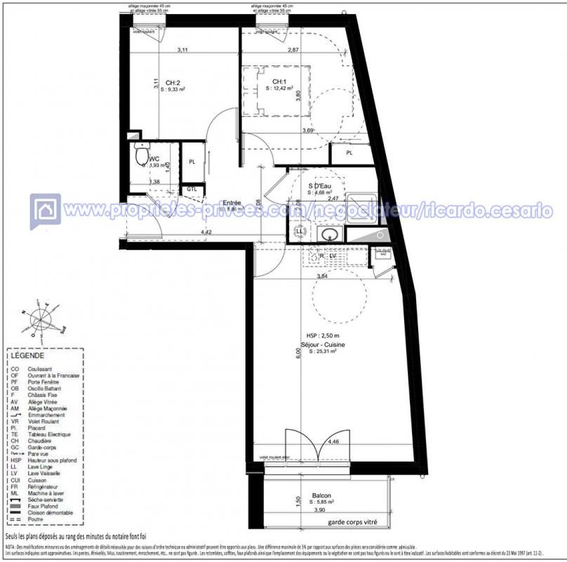 DOUARNENEZ Appartement Douarnenez 3 pièce(s) 62.53 m2 2