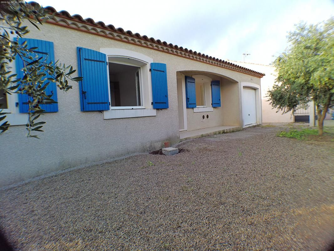 Vente Proche Narbonne plain pied 3 chambres avec jardin et garage