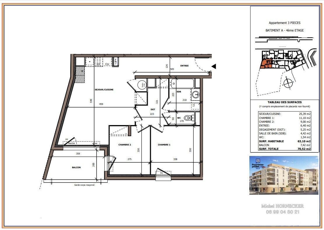 BEZIERS Centre ville, appartement T3  avec balcon exposé Sud 2