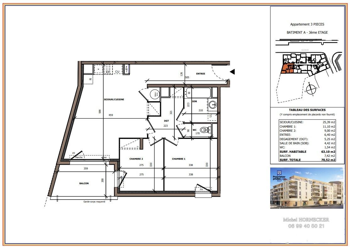 BEZIERS Centre ville, appartement T3  avec balcon exposé Sud 2