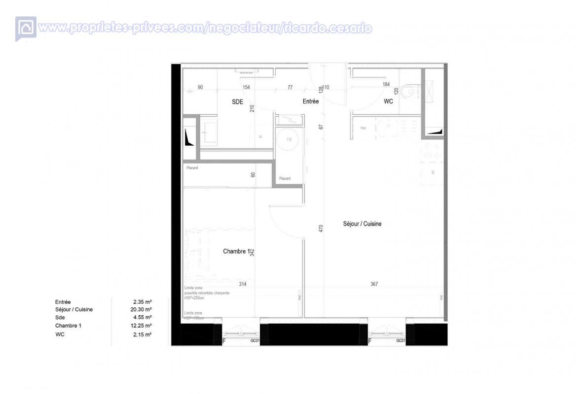 Appartement Concarneau 2 pièce(s) 41.60 m2