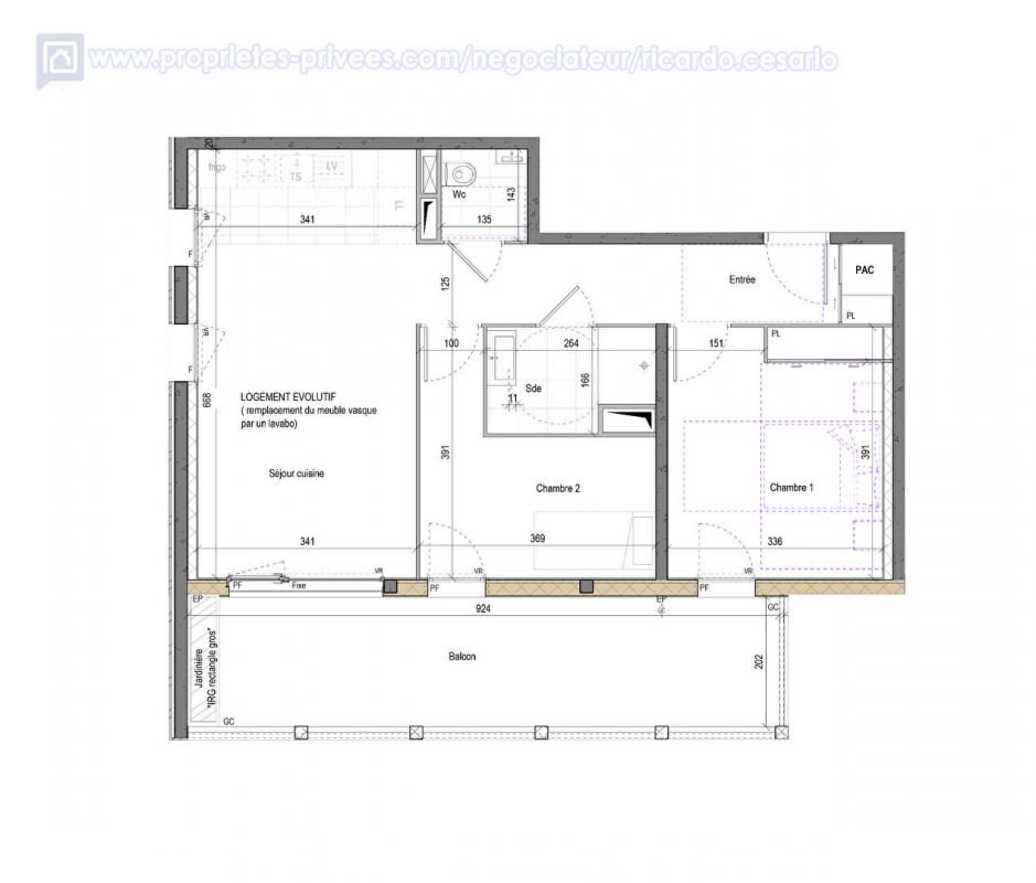 Appartement Concarneau 3 pièce(s) 60.96 m2