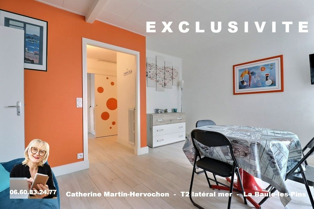 Appartement La Baule T2 vue latérale mer avec garage et cave