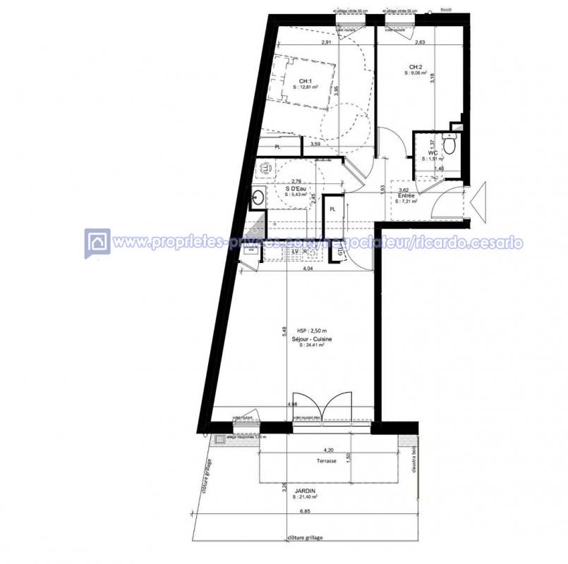 DOUARNENEZ Appartement Douarnenez 3 pièces 60.83 m2 avec jardin 2