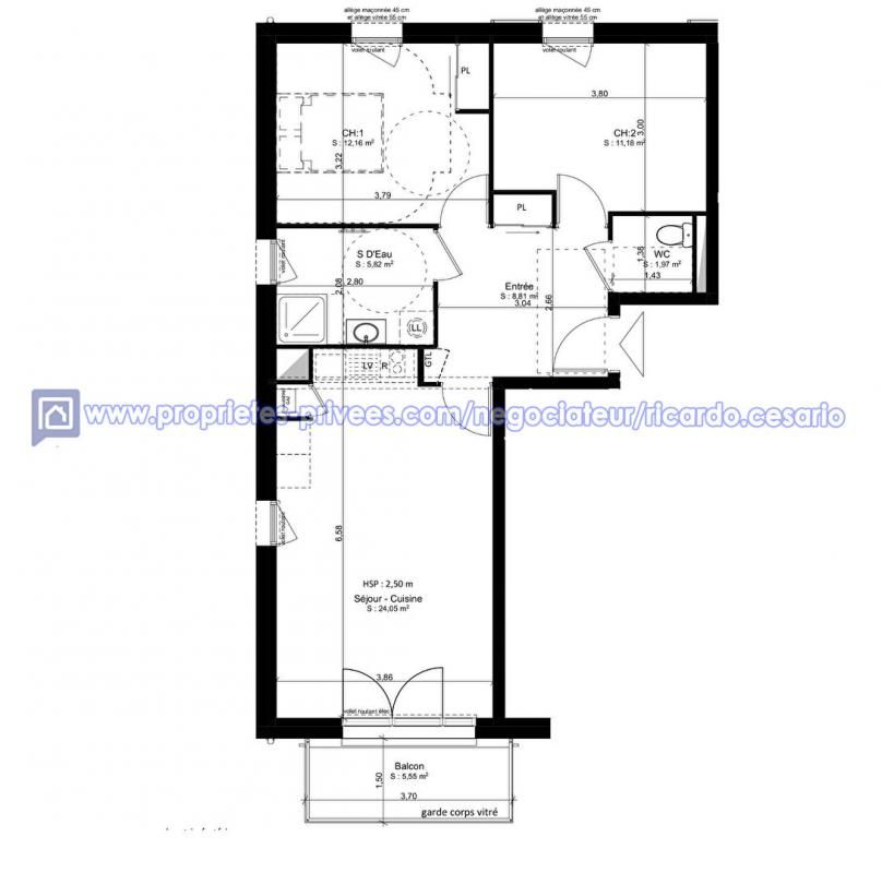 DOUARNENEZ Appartement Douarnenez 3 pièce(s) 63.99 m2 2