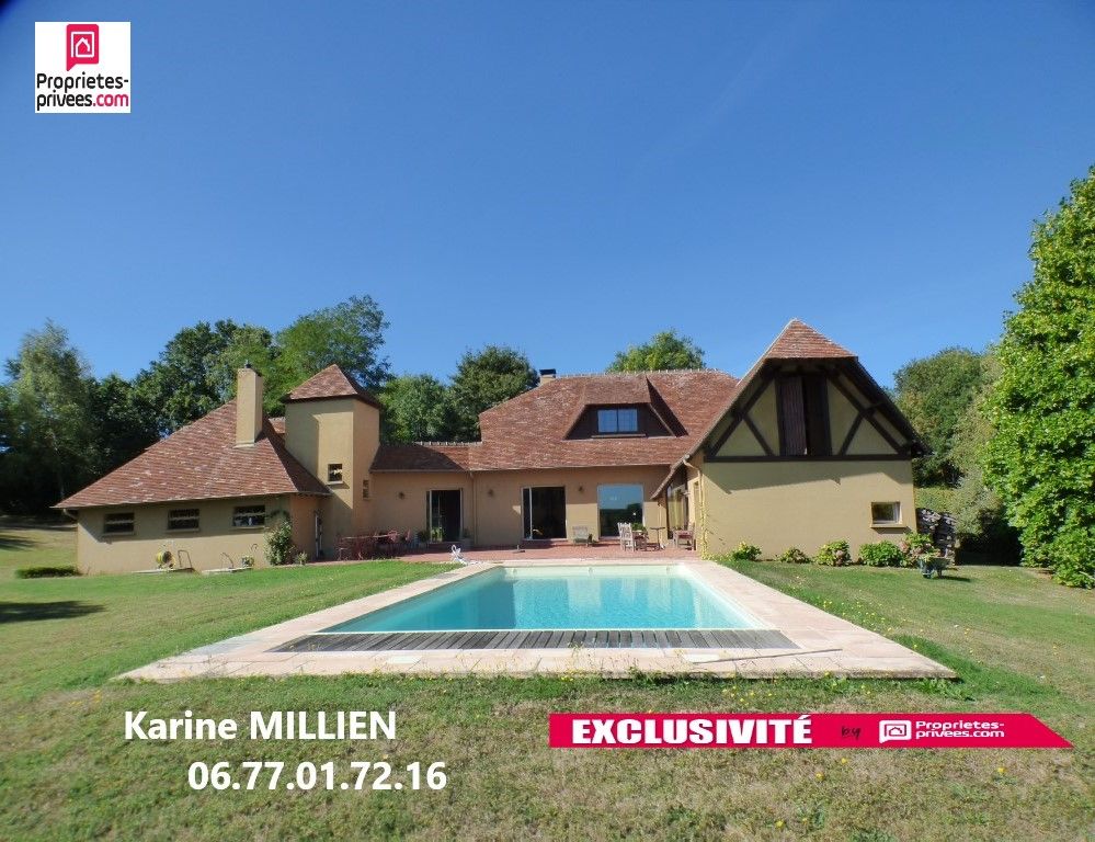 MUZY 27650 Maison individuelle sur env. 74000 m² de terrain avec piscine 11x5 chauffée et sécurisée - 1 étage - 5 chambres - Garage - 488 000  HAI