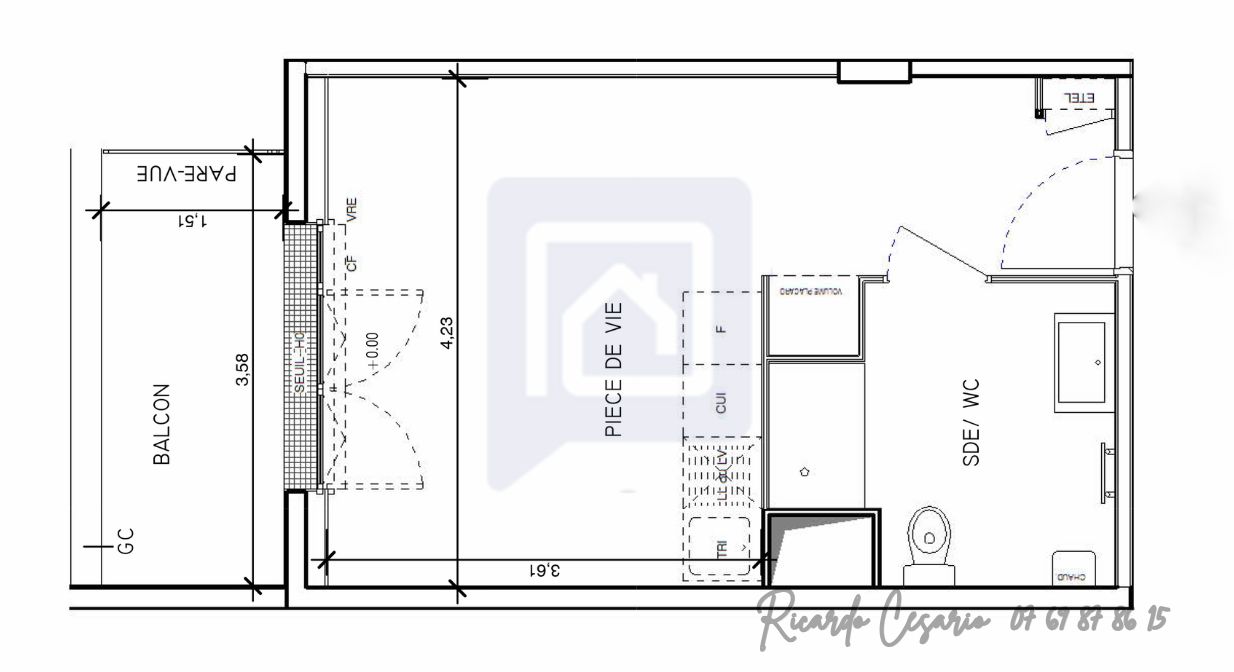 QUIMPER Appartement Quimper 1 pièce(s) 26.46 m2 2