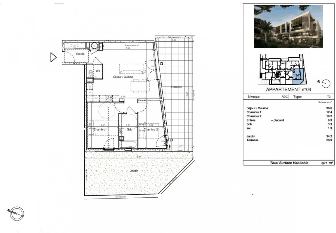 SETE Charmant appartement T3 terrasse avec jardin exposé Sud, dans un parc verdoyant, à deux pas de la mer 3