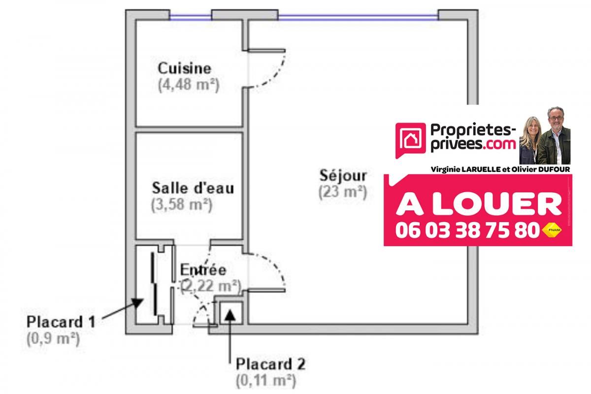 ROUEN Rouen Centre rive gauche appartement T1 rénové avec cuisine équipée séparée 4