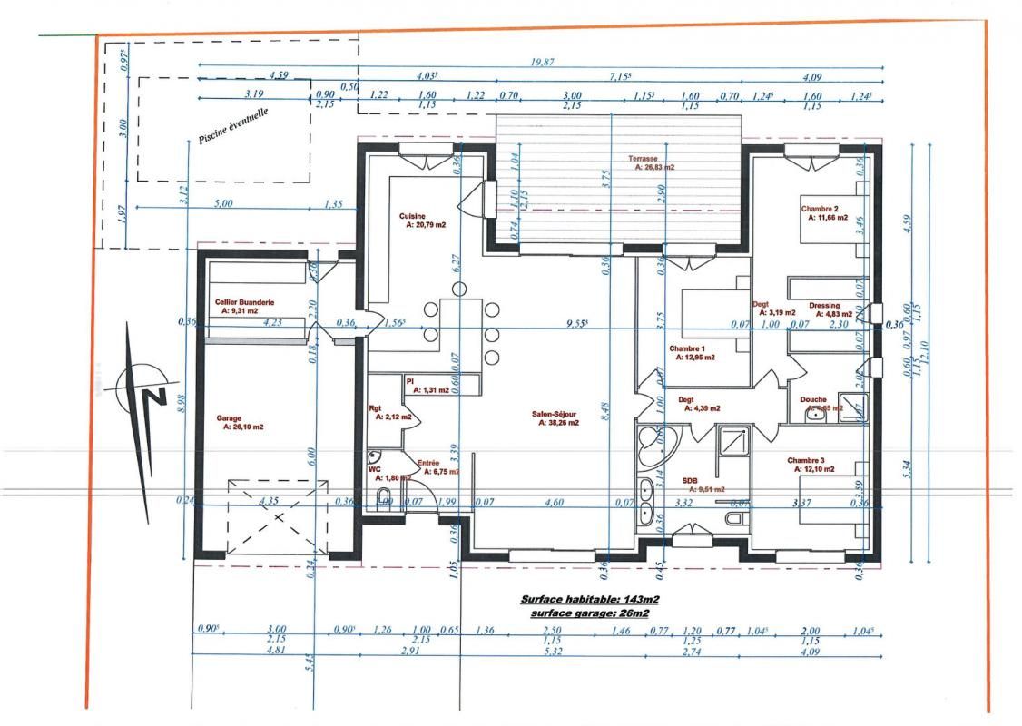 ARGANCY Maison plain-pied Argancy 5 pièces 143 m2 3