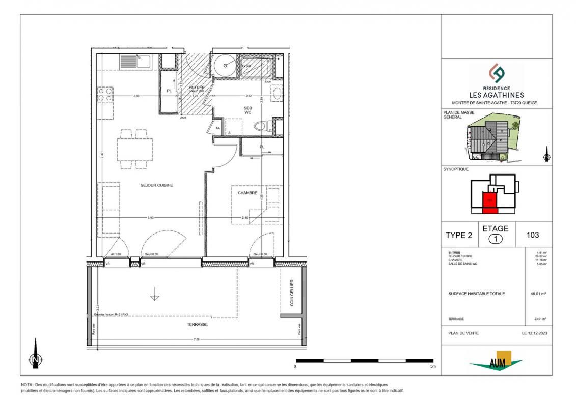 QUEIGE Appartement 2 pièces dans la résidence Les Agathines 3