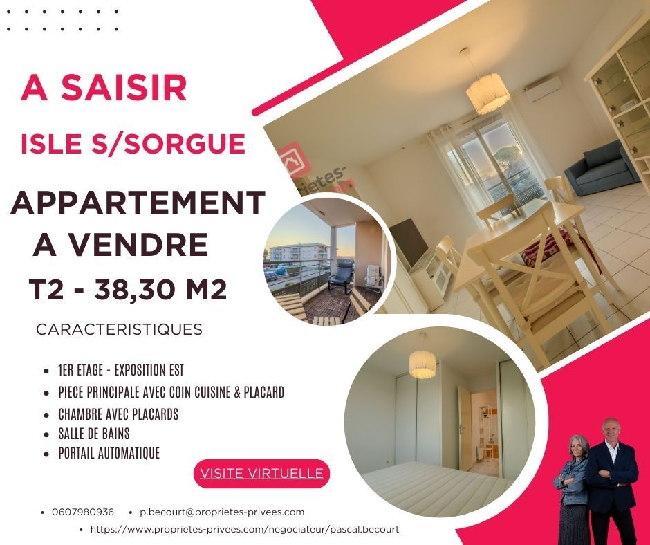 L'ISLE-SUR-LA-SORGUE Appartement L'isle Sur La Sorgue 2 pièce(s) 38.30 m2 1