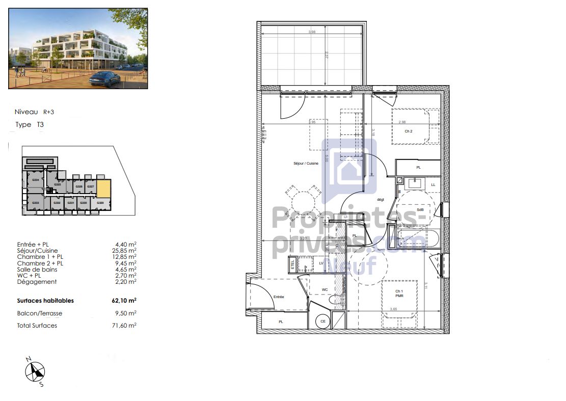 BEZIERS Un habitat tourné vers la nature, T3 de 62 m², avec terrasse 2