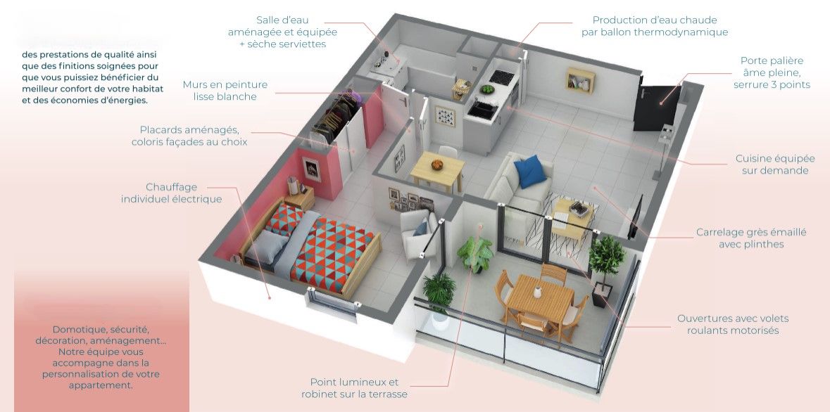 BEZIERS Un habitat tourné vers la nature, T3 de 62 m², avec terrasse 3