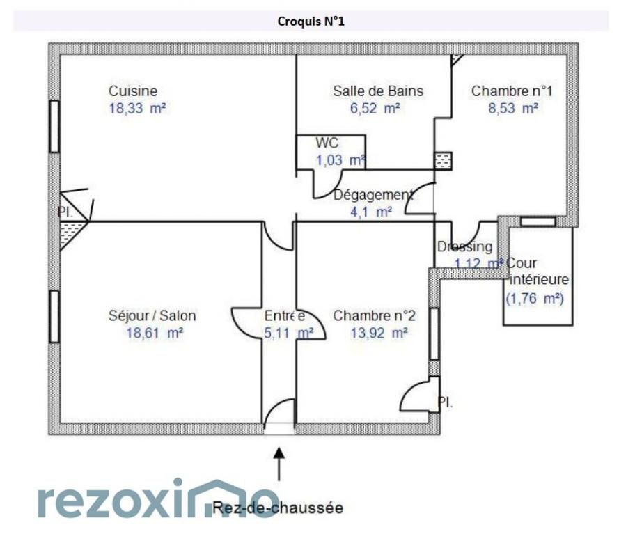 NIMES APPARTEMENT Type 2/3  rdc  MONTDUPLAN 77m² 3