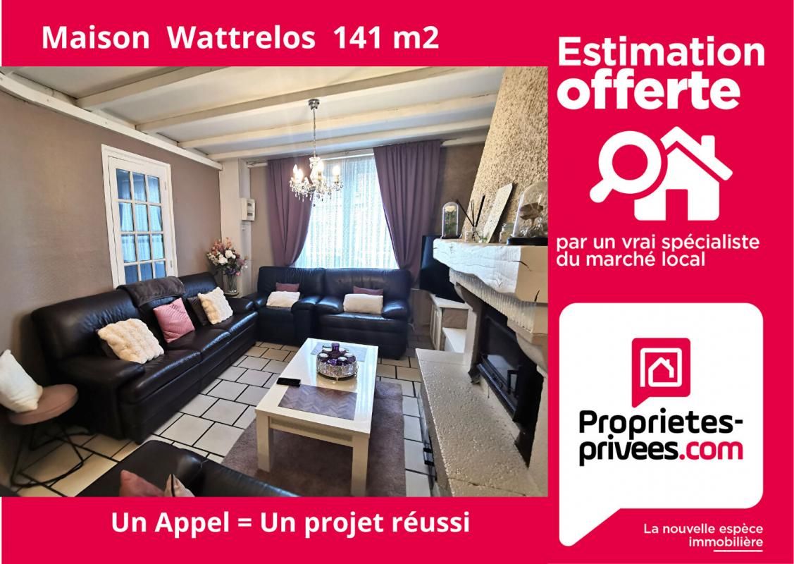 WATTRELOS WATTRELOS, proche Centre, maison de 140 m2 avec 4 chambres, jardin, garage 2 voitures 2