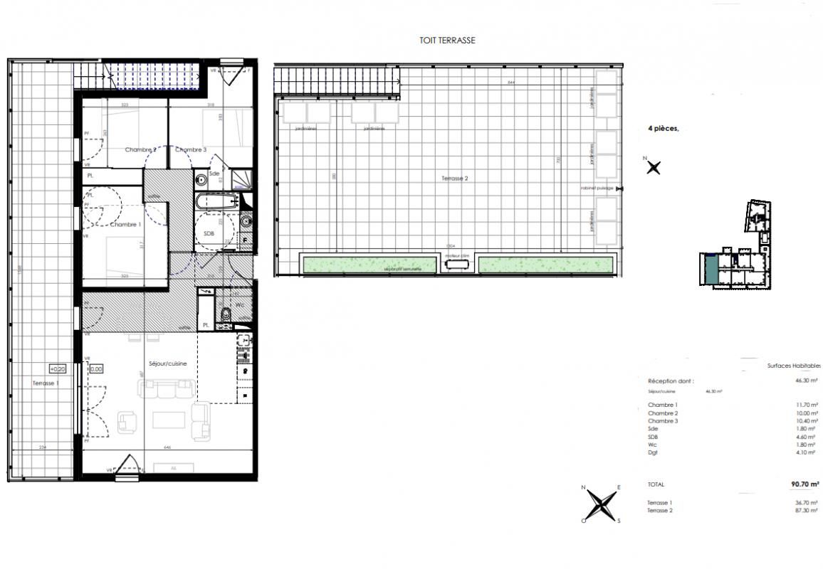 SETE Propriété haut de gamme. Appartement 91 m². Vue sur le bassin de THAU 4