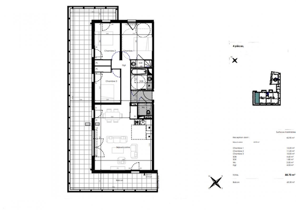 SETE Propriété haut de gamme, appartement de près de  88 m². Vue sur le bassin de THAU 3