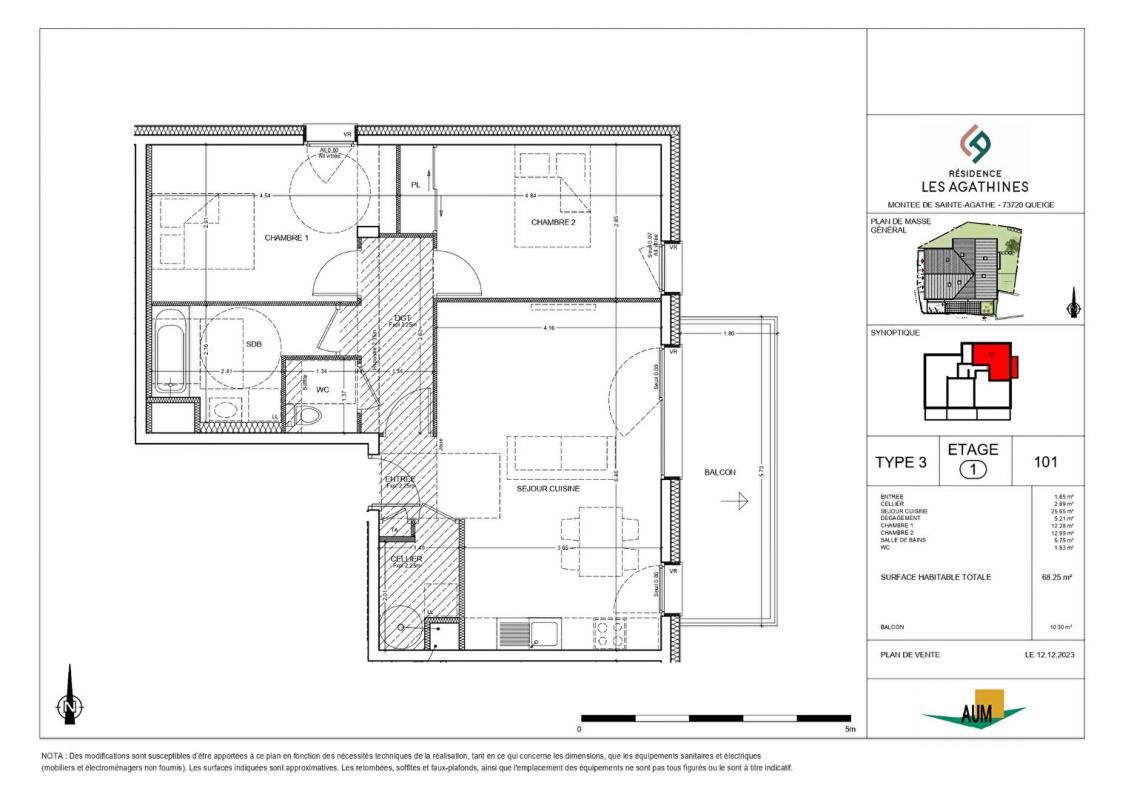 QUEIGE Appartement 3 pièces dans la résidence Les Agathines 3